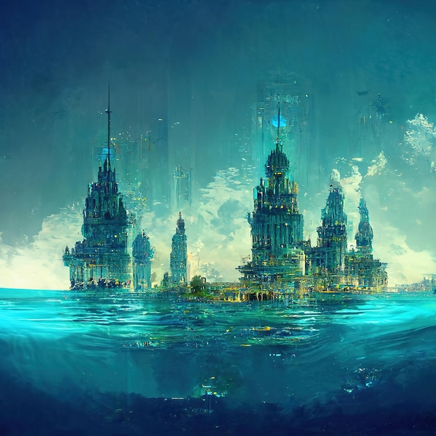 aqua Atlantis city in water