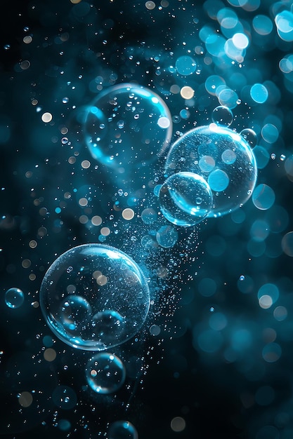 Aqua Dust Bubble Effect With Bubbles and Aqua Color Glowing Effect FX Texture Film Fillter BG Art