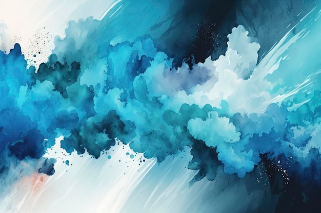 Aqua essence watercolor dream created with generative ai technology