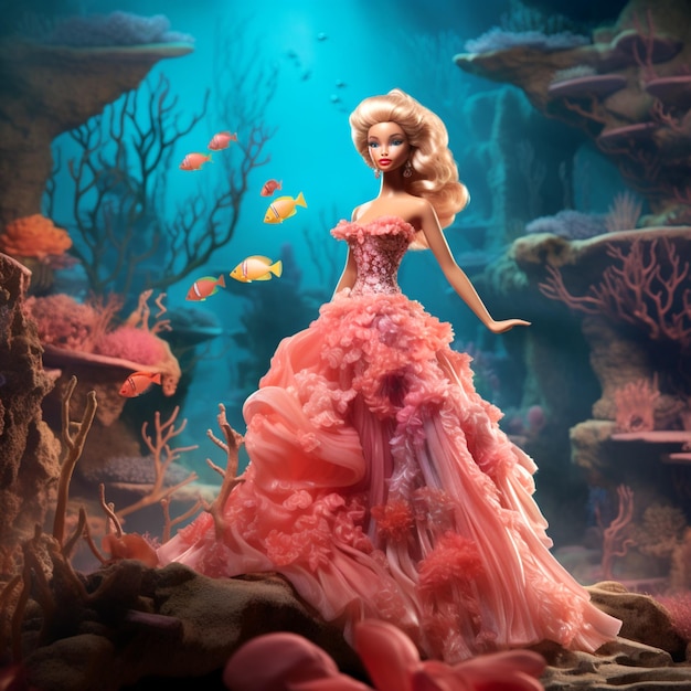 Aqua fantasy barbie's ethereal coral delight