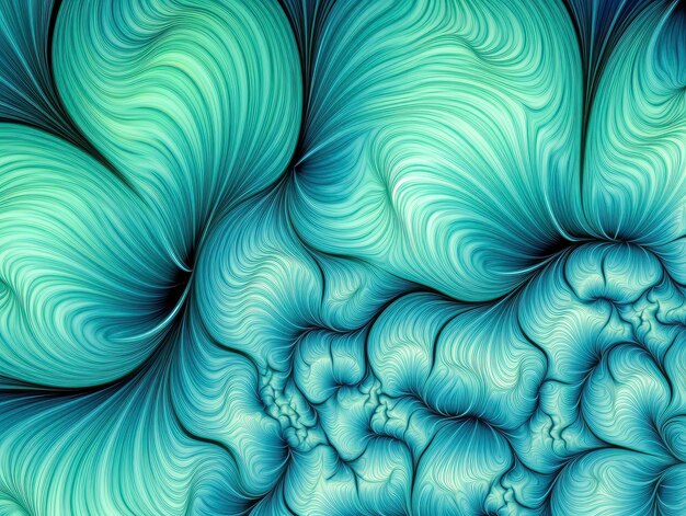 Aqua and Green psychedelic fractal