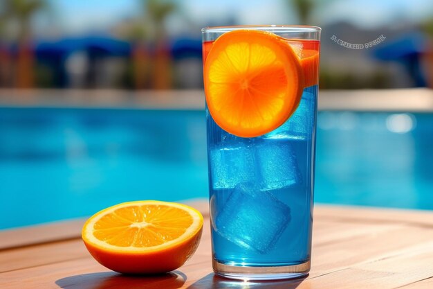 Aqua Orange Refresher Delicious and Healthy Blue Elixir