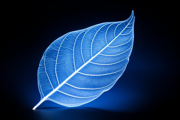 Aqua Radiance Transparent Leaf met blauw achtergrondlicht