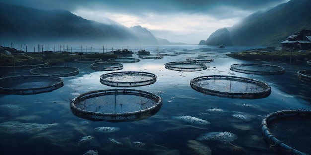 Aquacultuur viskweek voor zalm