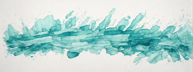 Aquamarin waterverfstrook met meerdere lagen