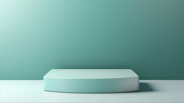 Aquamarine Crystal Abstract Minimalistic Product Podium The Scene for Product Presentation 3D Room with Geometric Platform Stage Pedestal Ai Generated Podium Mockup for a Product advertisement