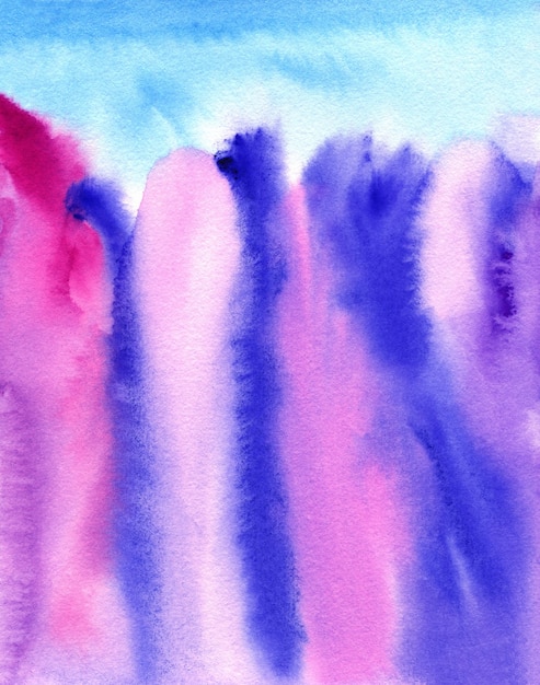Aquarel abstracte achtergrond, handgeschilderde textuur, aquarel blauwe, paarse en roze vlekken. Ontwerp voor achtergronden, wallpapers, covers en verpakkingen