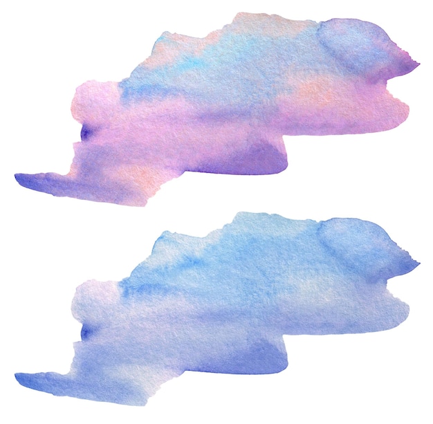 Aquarel Abstracte paarse plons op witte achtergrond Kleurrijke plons op het papier Handgetekende illustratie perfect voor kaartuitnodiging en meer