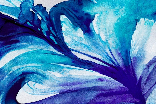 Aquarel abstracte penseelstreken achtergrond Blueblue marmeren effect van tekenen met alcohol inkt illustratie achtergrond aquarel bruiloft uitnodiging