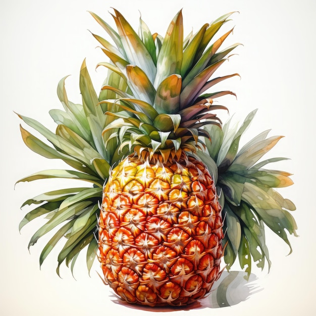Aquarel Ananas clipart illustratie Generatieve Ai
