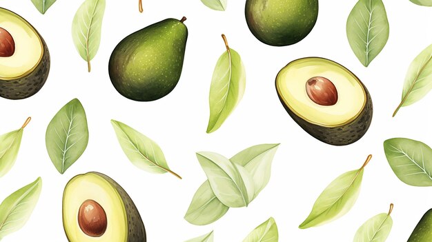 Aquarel avocado patroon