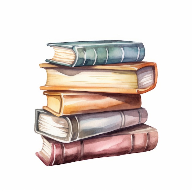 aquarel bibliotheekboeken
