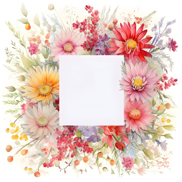 Aquarel bloem frame achtergronden Floral frameranden