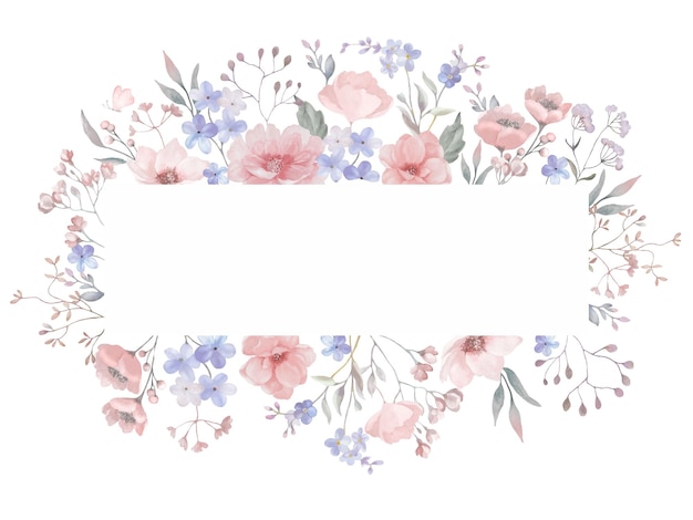 Aquarel bloemen achtergrond met de hand getekende illustratie Vector EPS