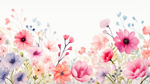 Foto aquarel bloemen achtergrond