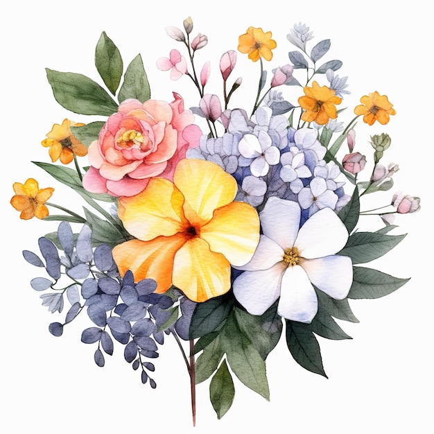 Aquarel bloemen boeket