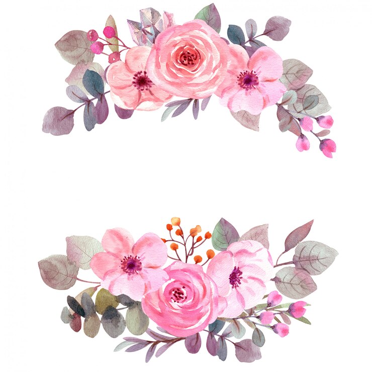 Foto aquarel bloemen met kopie ruimte
