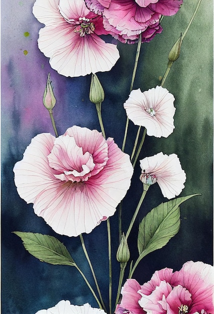 Aquarel Bloemen Muur Kunst Botanische Wildflower Afdrukbare Kunst Bloem Kunstwerk Bloemen Illustratie Na