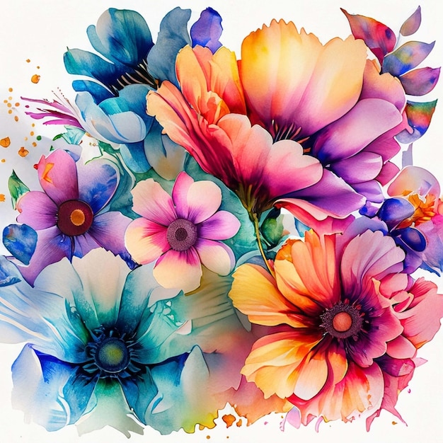 Aquarel bloemen vector kunst