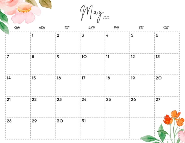 Foto aquarel bloemenkalender mei 2023