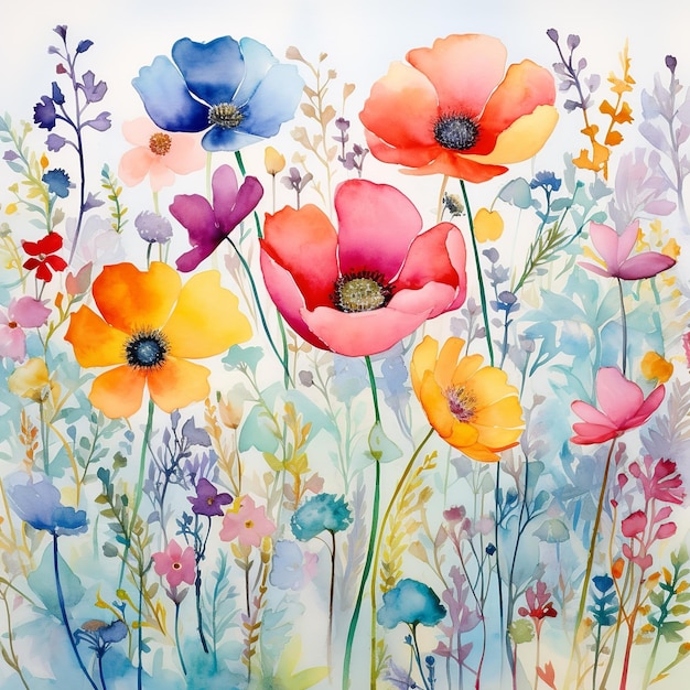 aquarel bloemenpatronen