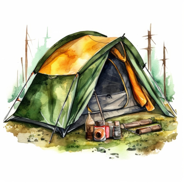 aquarel camping vector