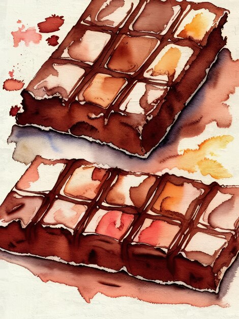 Foto aquarel chocolade schilderij artistieke illustratie reproductie acryl kunstwerk