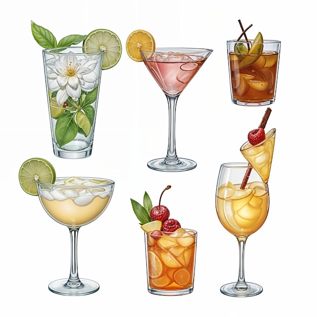Aquarel cocktail collectie