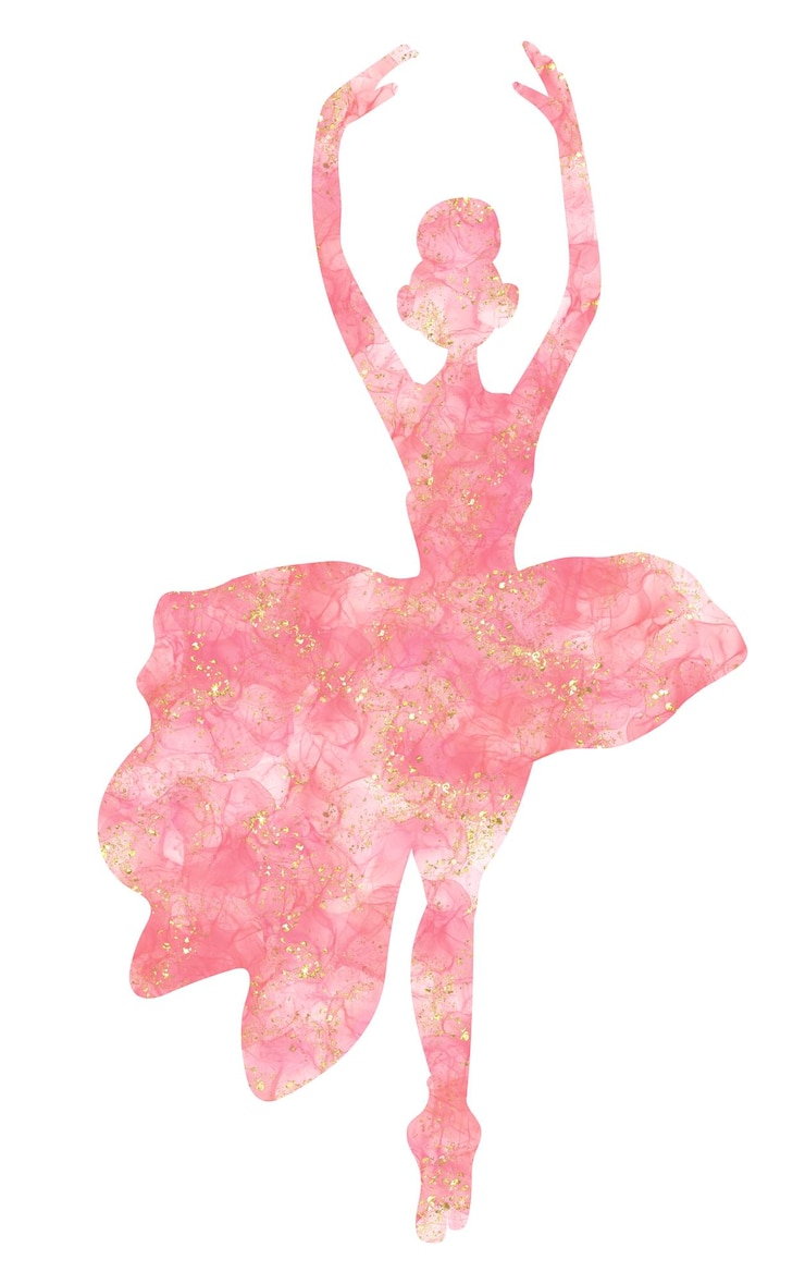Foto aquarel dansende ballerina silhouet