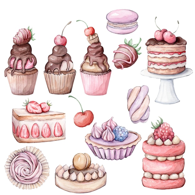 Aquarel dessertset