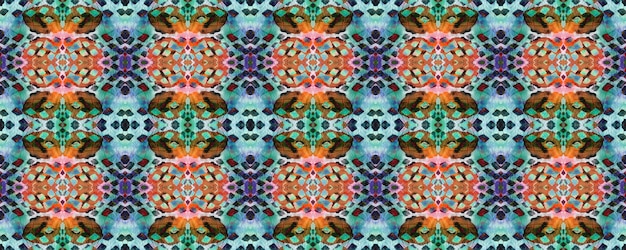 Aquarel etnisch ontwerp. Chevron geometrisch badmodepatroon. Penseel Azteekse Achtergrond. Blauwe, rode, groene pastelkleurige leuke rechthoek Ikat Rapport. Etnisch naadloos patroon. Kelim Tapijt Willekeurige Textuur.