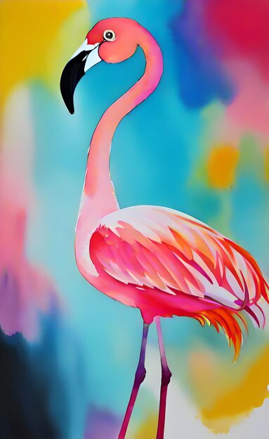 Foto aquarel flamingo illustratie