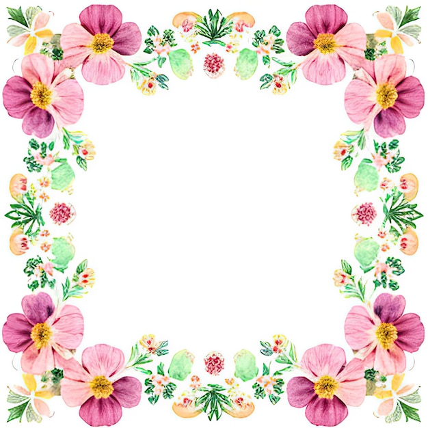 Aquarel Flower Frame