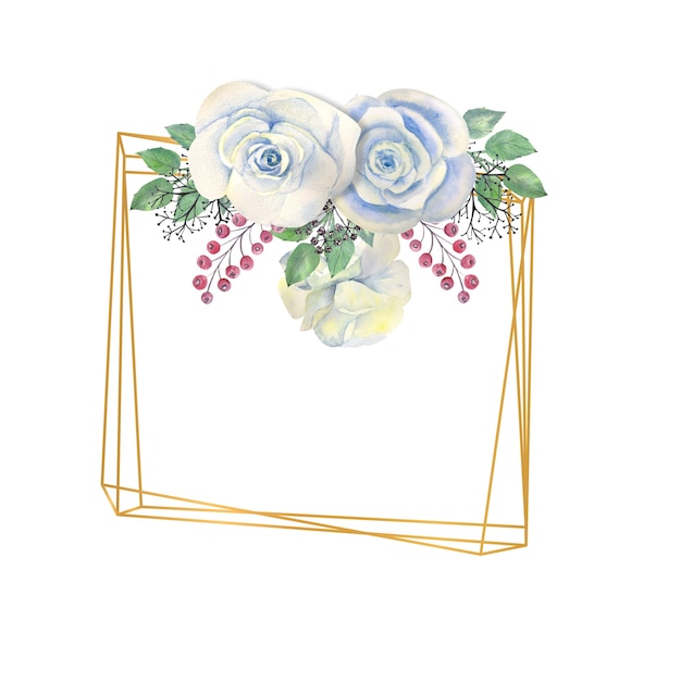 aquarel frame met bloemen