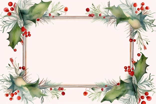 aquarel frame met kerstdetails