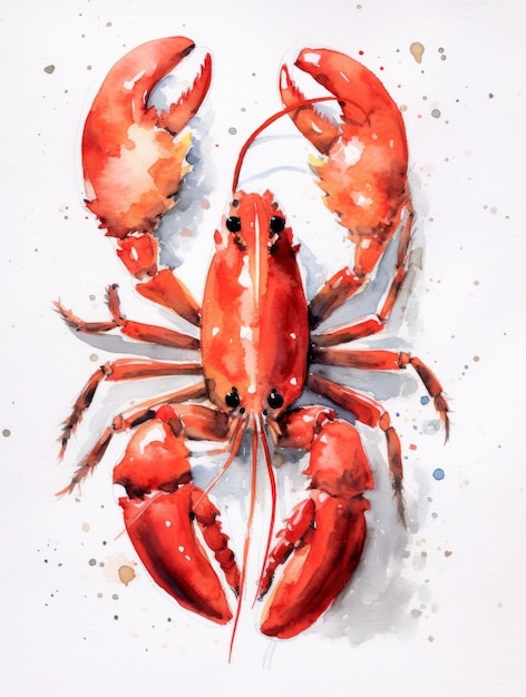 aquarel gekookte krab vector