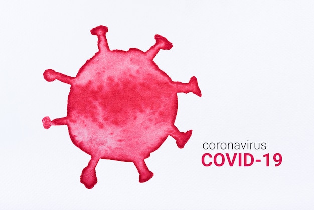 Aquarel geschilderd Coronavirus (COVID-19) op wit