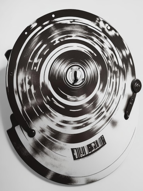 Aquarel Grunge vinylplaat op witte achtergrond AI gegenereerd