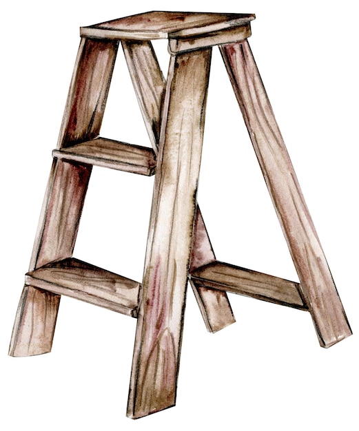 Aquarel hand getekend houten hek. Leuke handgeschilderde illustratie voor wenskaarten, prenten,