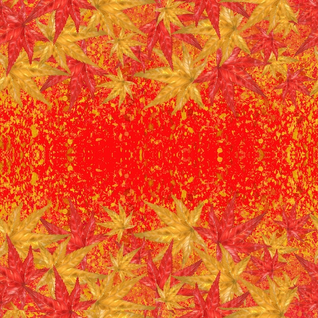 Aquarel herfst frame van rode en oranje esdoorn bladeren