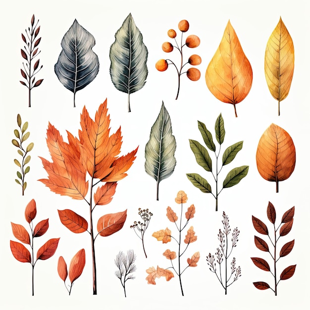 Aquarel herfstbladeren