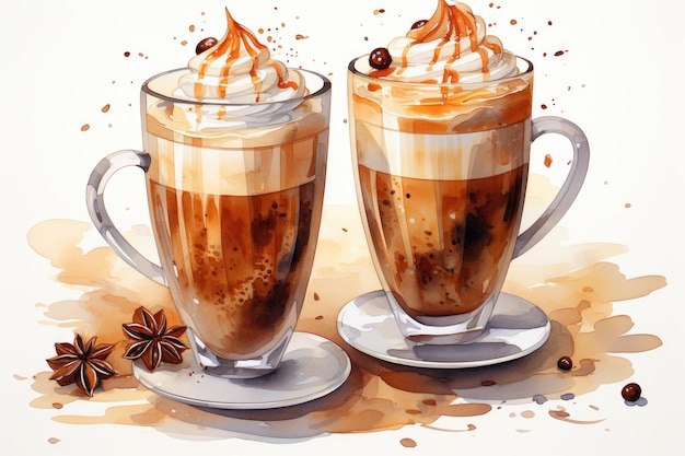 Aquarel Illustratie Cartoon Product Koffie