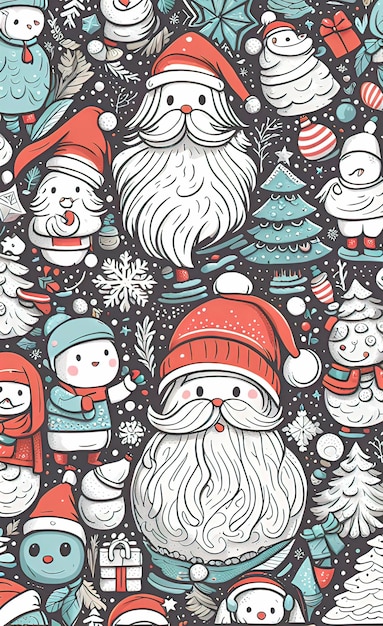 aquarel illustratie Kerstmis en vakantie thema cartoon doodle Merry Christmas heel schattig