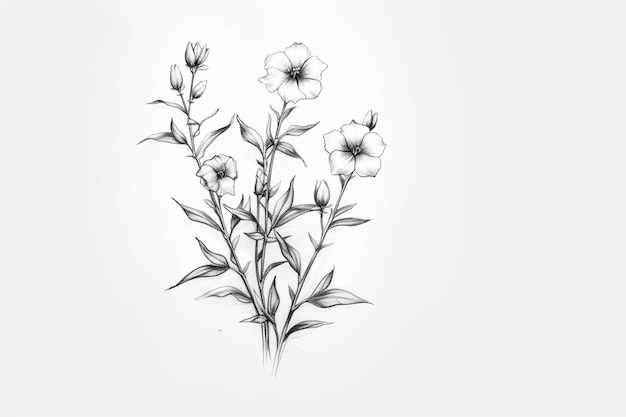Aquarel illustratie van wilde bloemen op witte achtergrond Hand getekende bloemen