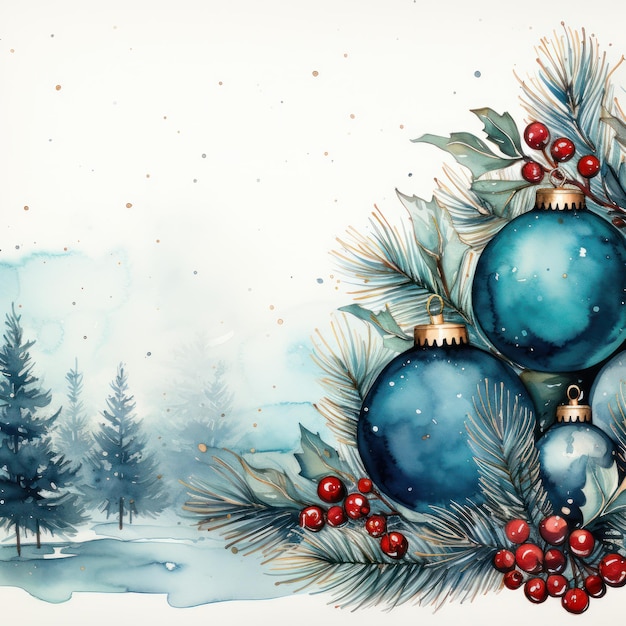 Aquarel kerst achtergrond illustratie AI GenerativexA