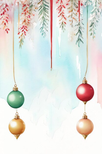 Foto aquarel kerst achtergrond voor tekst