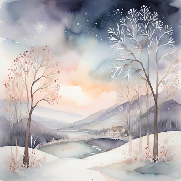 aquarel kerst achtergrond