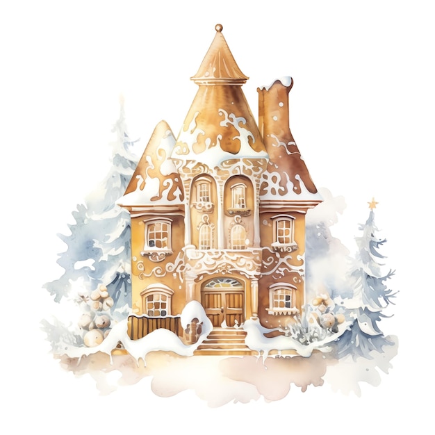 Aquarel kerst peperkoeken Clipart Kerst aquarel peperkoek