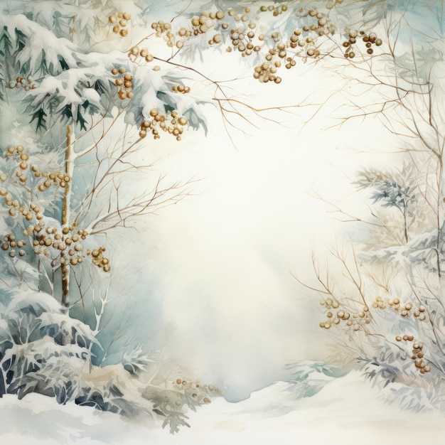 Aquarel Kerst winter achtergrond Illustratie AI GenerativexA