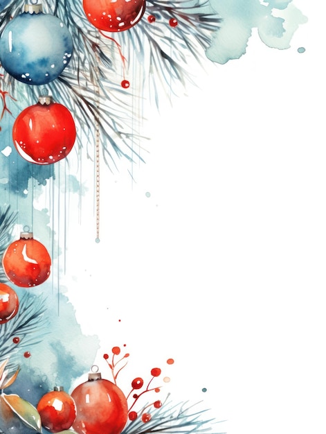 Aquarel Kerstgroetekaart Mockup Generatieve AI